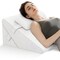3 Pieces Off-White Adjustable Triangle Wedge Pillows for Bed and Sofa with Washable Plush Cover and Headrest